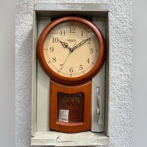 Sonoma Brown Stone Collection “Columbus Ave” Regulator Pendulum Wooden Clock